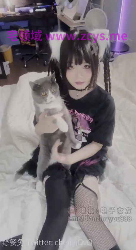 野餐兔ChenyiOvO 吊带黑丝旗袍猫耳娘 足交口交啪啪【1V 220MB】